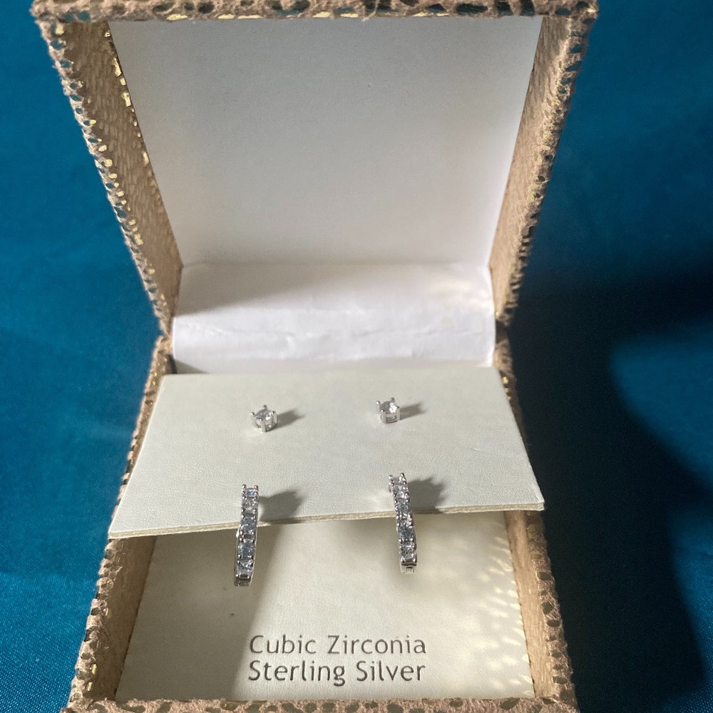 Nanette Lepore - NIB Cubic Zirconia Sterling Silver Earring Set